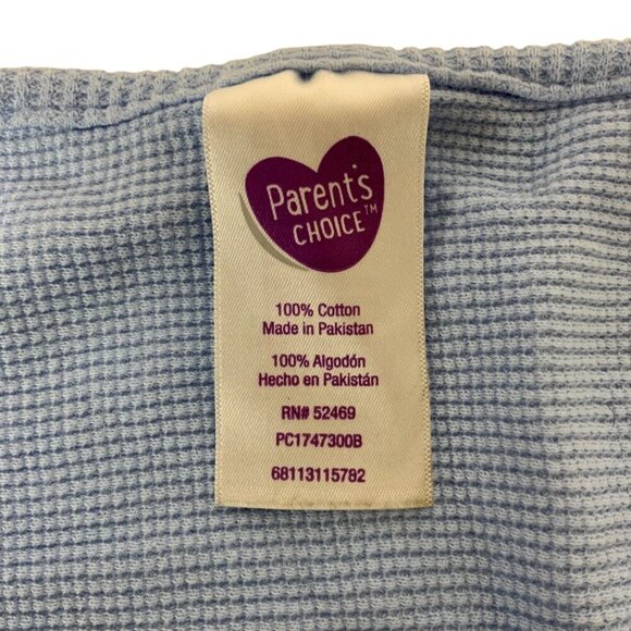 Parents Choice Walmart Baby Blanket Blue Waffle Weave Thermal Soft Cotton - Picture 2 of 4